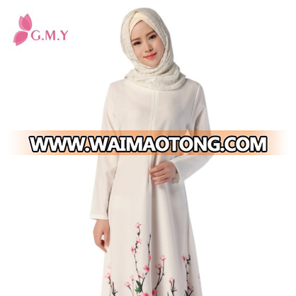 Long SleevesWhite and Pink  ladies Dresses